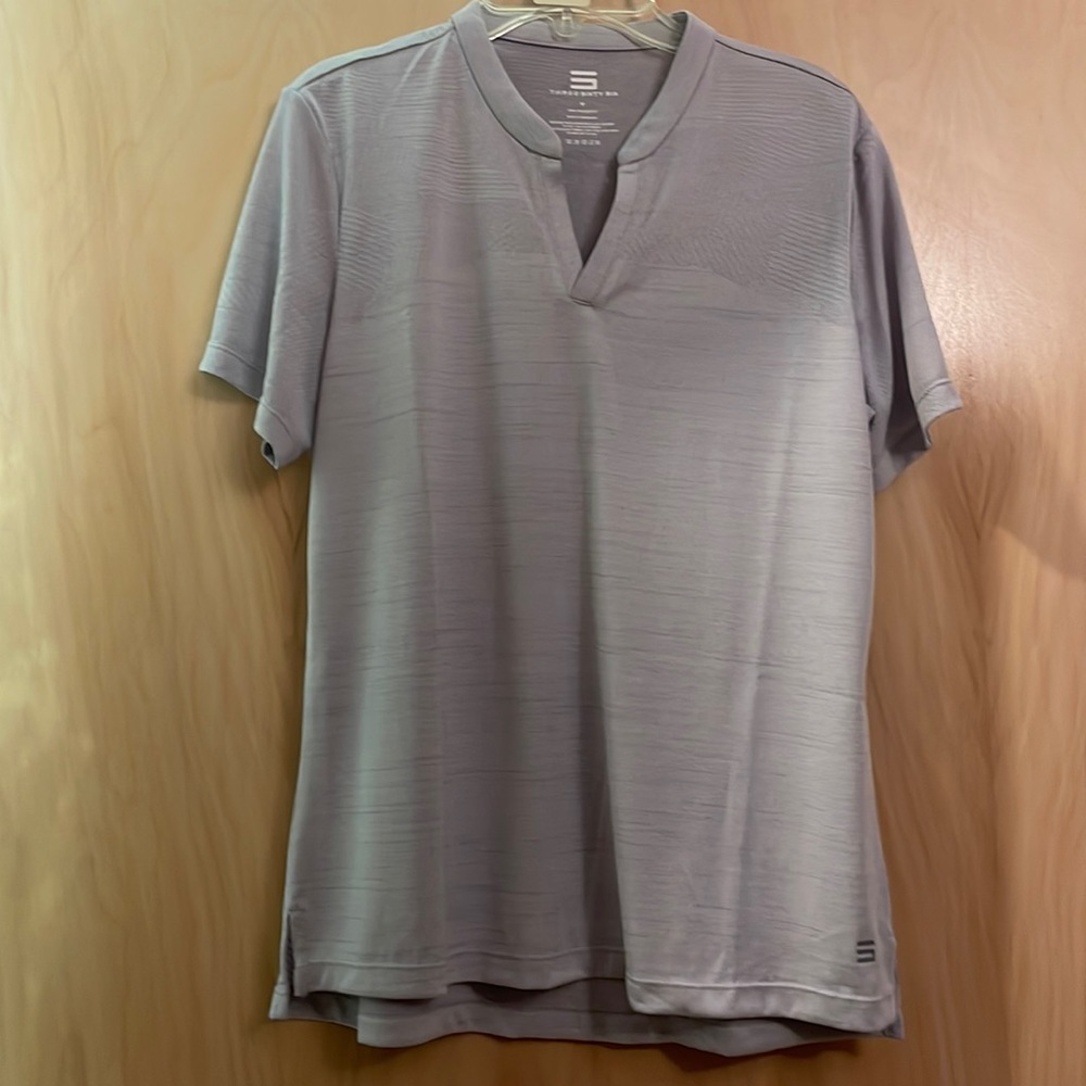 Women’s Collarless Golf Polo Shirt - Dry Fi Golf Tops. Size medium. Grey color